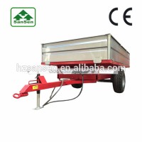 Agriculture tractor trailer with hydraulic cylinder lift ; Tractor wagon hot dip galvanized trailer