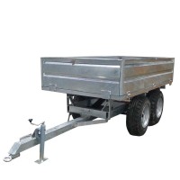 Hot Dip Galvanized hydraulic  dump trailer four wheel , farm tipper trailer for sale