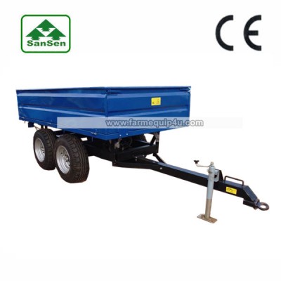 2000kgs 3000kgs end dump trailer with four wheel single axle hydraulic rear tipper used in agriculture transport box