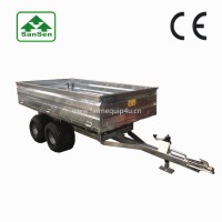 2ton trailer four wheel with hydraulic end dump; hot dip galvanized tractor farm tip trailer